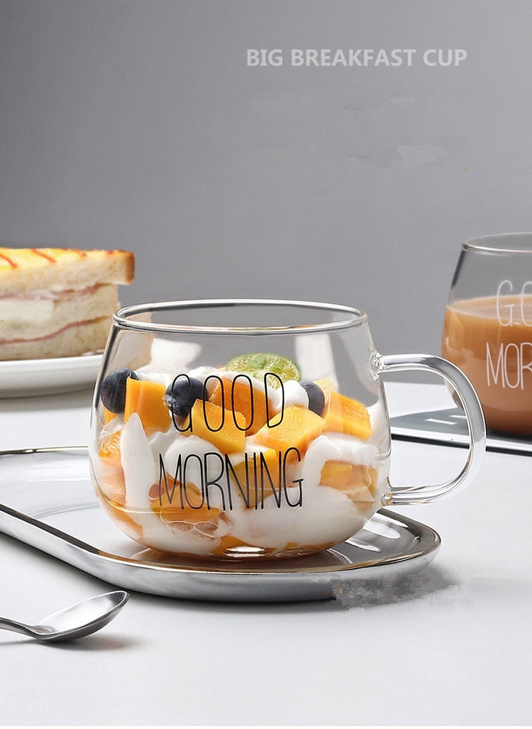 Creative Coffee, Tea, Dessert Milk Glass Cup