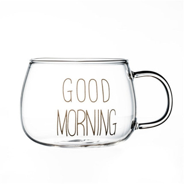 Transparent Creative Glass Coffee Tea Mug 80/120ml Drinks Dessert