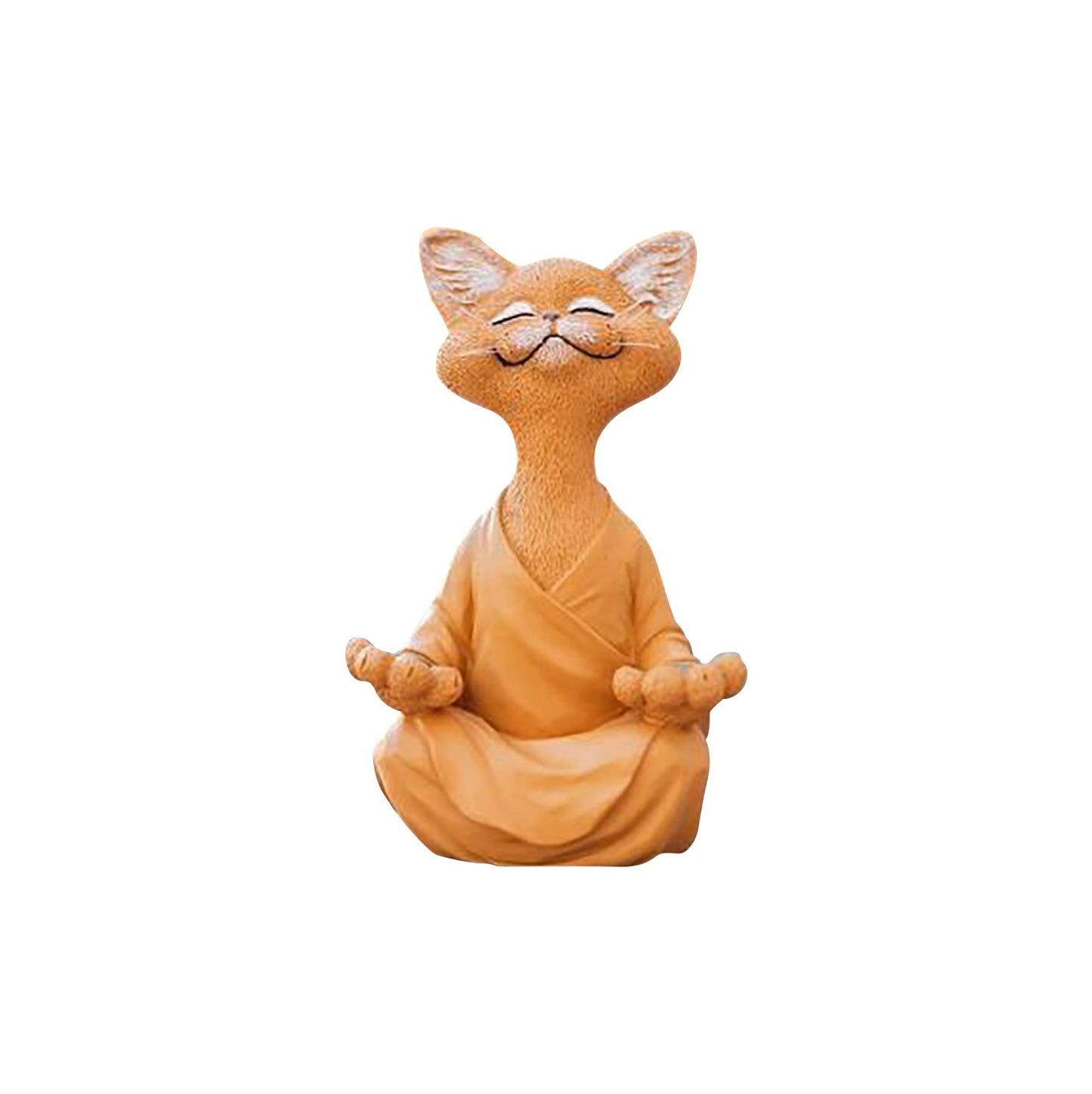 Buddha Cat Figurine, Meditation/ Yoga Collectible